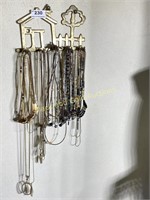 Brass Key Rack And Costume Necklaces