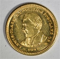 1905 $1.00 GOLD LEWIS & CLARK EXPO  CH BU