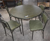 MCM Unique Cosco Round Card Table & 5 Chairs