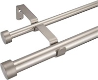 A3859  Satin Nickel Double Curtain Rod, 72-144