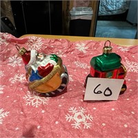 PAIR OF CHRISTMAS ORNAMENTS
