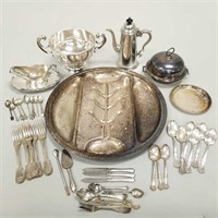 Group of assorted silverplate, etc. flatware &