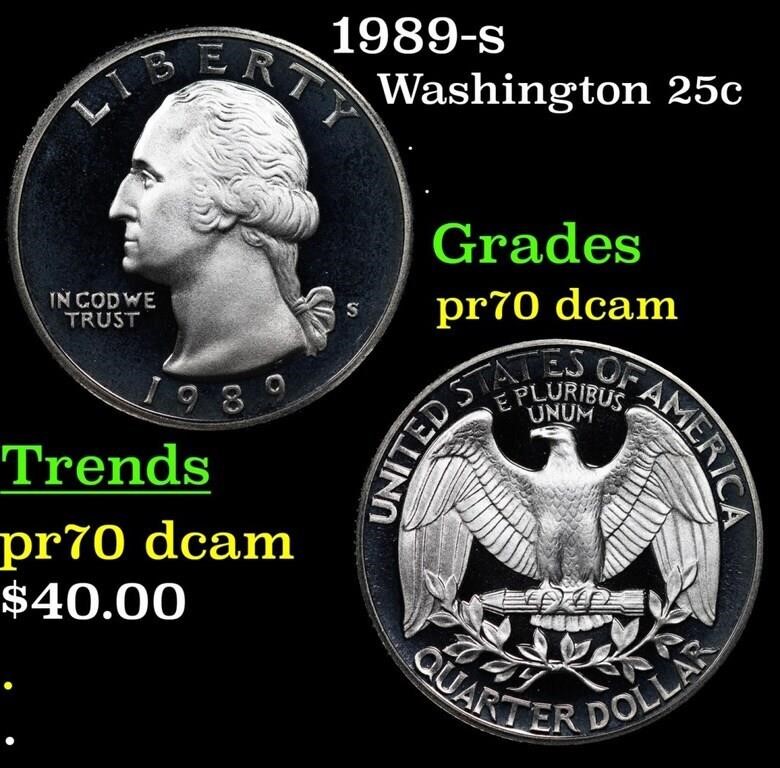 Proof 1989-s Washington Quarter 25c Grades GEM++ P