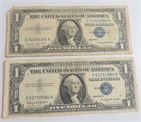 TWO (2) 1957 $1 Silver Certificates