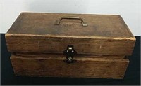 13.5 x 6 x 6-in vintage box with tackle and insert
