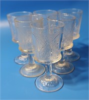 Set of 6 Aperitif Stems, Burlington Glass, c.1870s