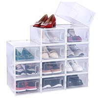 New Shoe Organizer, Ohuhu 12 Pack Shoe Box Storage
