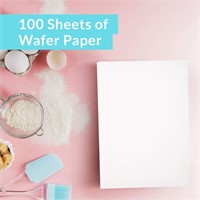 Edible Wafer Paper  8x11 White  100 Pack