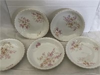 Set of 5 Floral 5 1/4" Made in Germany Berry Bowls