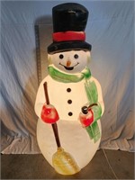 Blow Mold Snowman With Broom