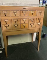 Remington Rand Oak Vintage Card Catalog