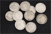 (10) MIXED DATE LIBERTY "V" NICKELS