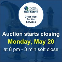 Auction begins to close Monday, May 20, 2024 at 8