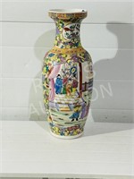Asian theme porcelain vase - 24" tall
