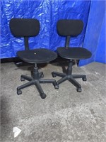 2 black steno chairs