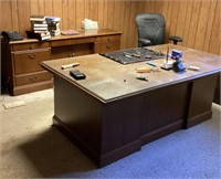 Large vintage executive desk and credenza