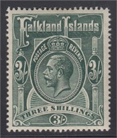 Falkland Islands Stamps #36 Mint LH 3 Shilling Kin