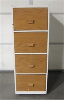 Vintage 4 Drawer Wood File Cabinet