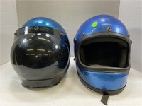 LOT OF 2 VINTAGE BLUE PEARL MOTORCYCLE HELMETS
