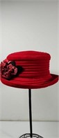 Vintage  Toucan Collection  Red Hat With Flowers