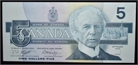 1986 CAD $5 Banknote Uncirc.
