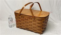 Vintage Shelton Woven Picnic Basket w Handles