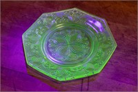 Antique Uranium Glass Salad Plate by Imperial