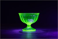 Antique Uranium Glass Sundae Cup, Federal Glass Co