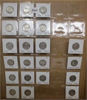 21 - Mercury silver dimes, 1940's