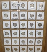 30 - Mercury silver dimes, 1945's