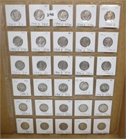 30 - Mercury silver dimes, 1944's