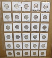 30 - Mercury silver dimes, 1945's