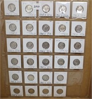 28 - Mercury silver dimes, 1945's