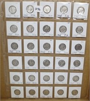 30 - Mercury silver dimes, 1945's