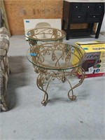Pair of glass top end tables