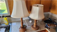Pair if wooden table lamps