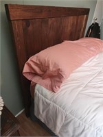 56x77 Vintage wood headboard and rails with