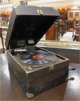 Victor Portable Phonograph in Wooden Case.