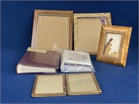 Assorted picture frames, photo albums and decor