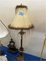 2 LAMPS AND TABLE CLOCK