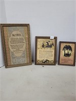 3 Small Framed Mother's Saying Pictures