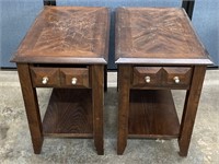 2 Wood End Tables W/Drawers 16"x26”x23”