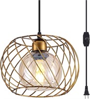 $38 YLONG-ZS Gold Small hanging glass lamp