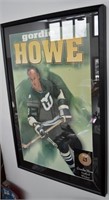 Vtg Gordie Howe Framed Hockey Poster