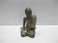 12" Wood Monk Sariputta Statue See Info