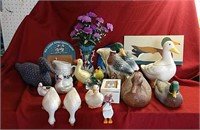 Assorted Duck Decor - Cookie Jar, Vase, Figurines