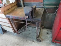 Bench vice & steel table