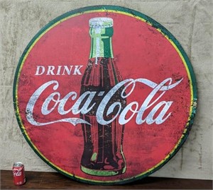 Metal Coca-cola sign 40"x 40" HUGE