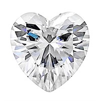 2.0ct Unmounted Heart Cut Moissanite