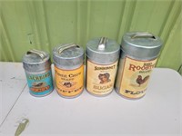 SET OF 4 GALVANIZED NESTING STORAGE CANISTERS